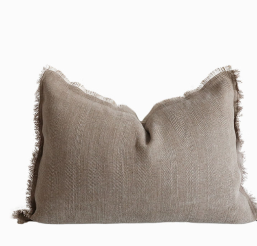 Summer Raw Edge Cotton And Linen Sofa Bed Decorative Cushion Square Waist Pillow