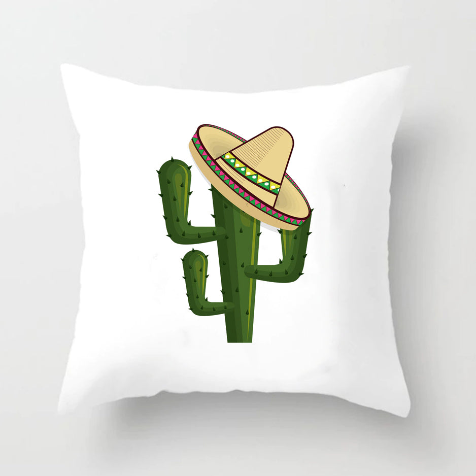 Soft Cactus Print Throw Pillow Cushion Cover