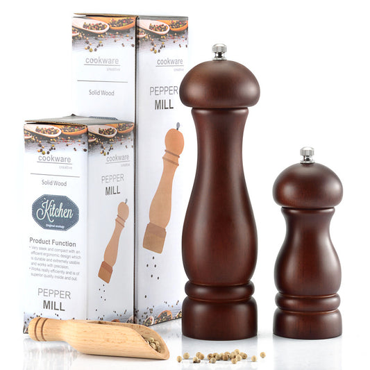 Pepper Grinder Solid Wood Pepper Black Pepper Powder Seasoning Can