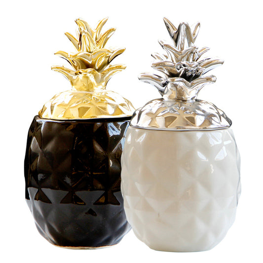 Ceramic pineapple jar decoration