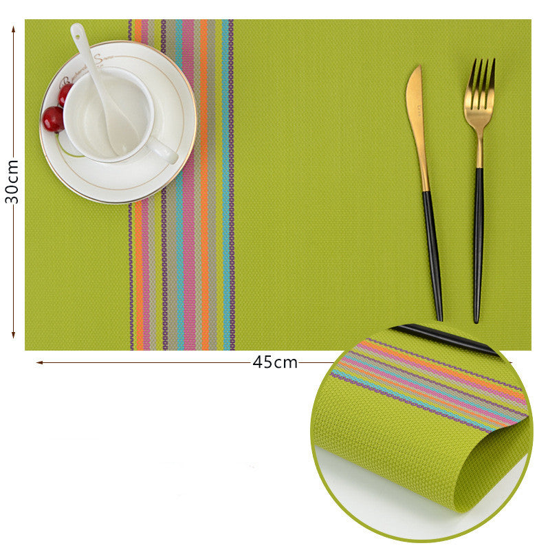 Colorful Placemat Pvc Genuine Dining Table Non-slip Heatproof Western-style Placemat