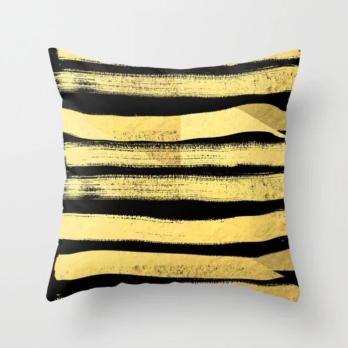 Nordic Simple New Yellow Black Abstract Geometric Pillow Cover Fashion Home Sofa Fabric Craft Pillow Cushion Cover