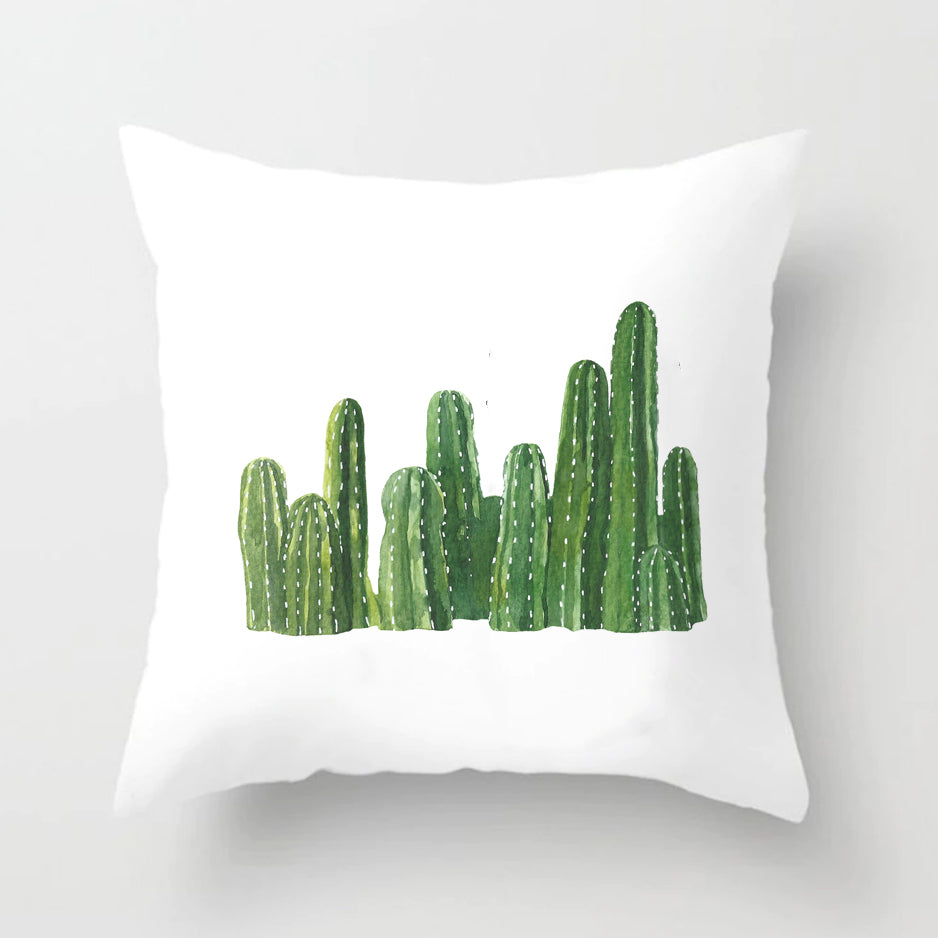 Soft Cactus Print Throw Pillow Cushion Cover