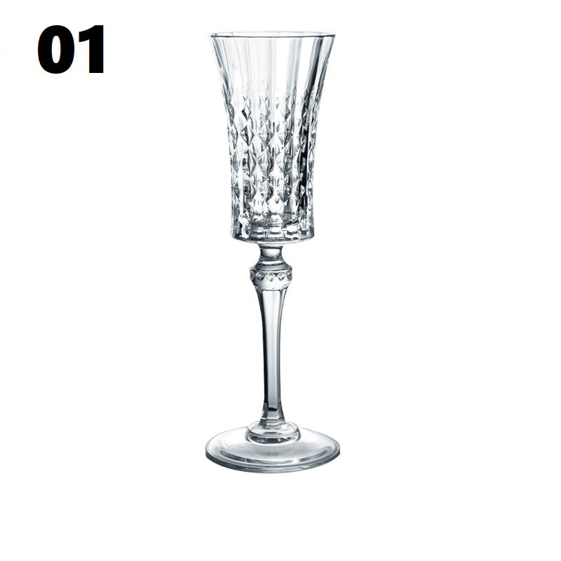 Crystal Champagne Engraved Red Goblet Wine Glass