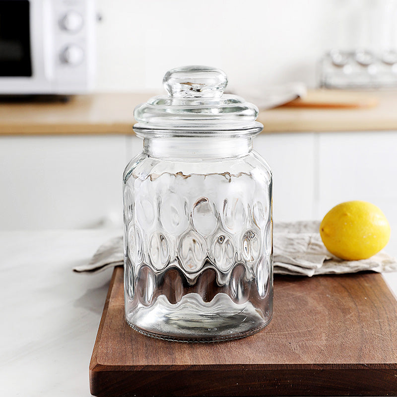 Stained Glass Sealed Jar Love Glass Bottle Household Transparent With Lid Kitchen Food Storage Jar Kimchi Jar