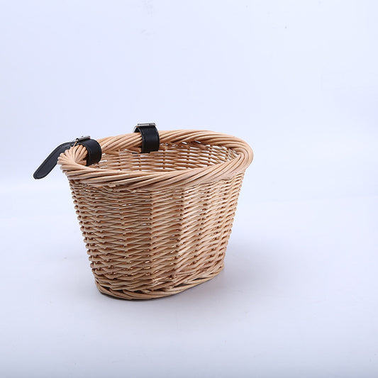 Wicker Basket Rattan Bicycle Basket Oval Children's Basket Wicker Basket