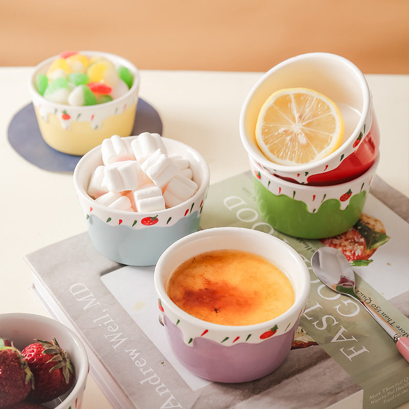 Cute Strawberry Cake Baking Bowl Baking Home