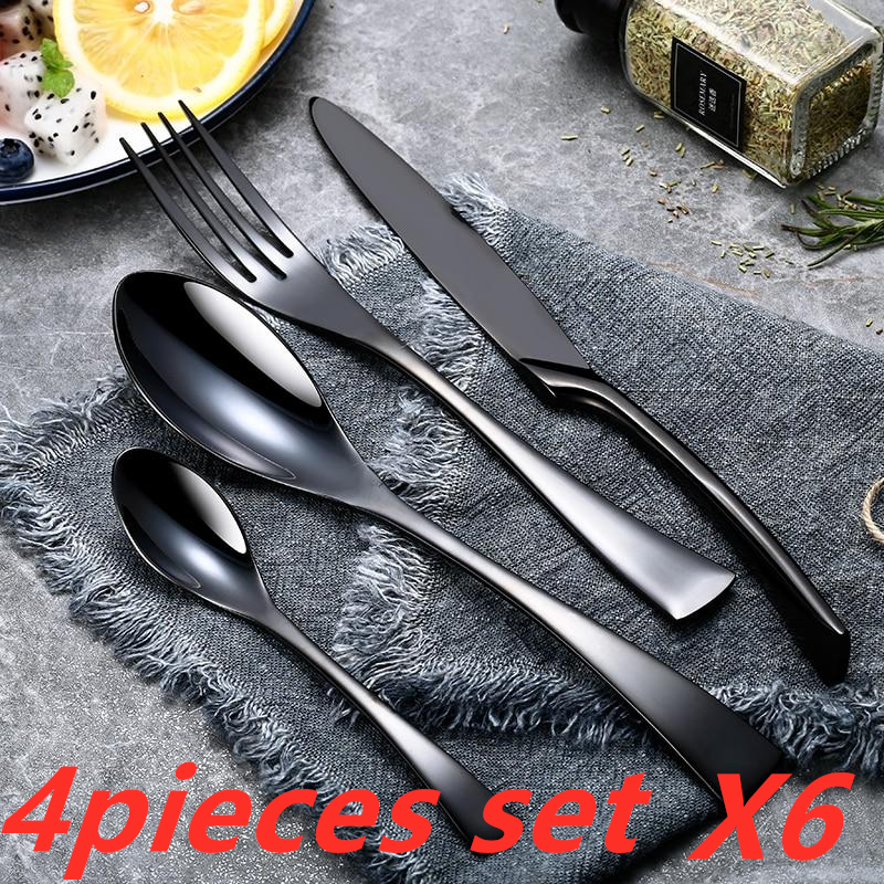 Cutlery Cutlery Stainless Steel Western Tableware Titanium Plated Black Gold