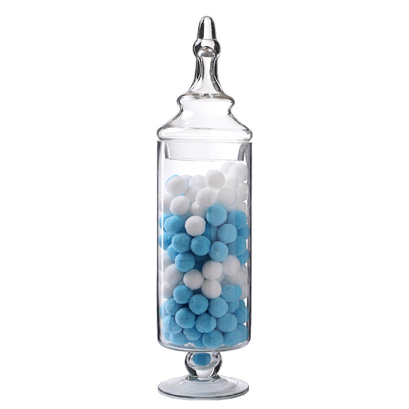 Clear Glass Decorative Candy Storage Jar