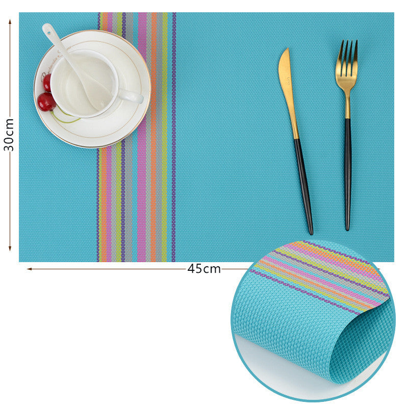 Colorful Placemat Pvc Genuine Dining Table Non-slip Heatproof Western-style Placemat