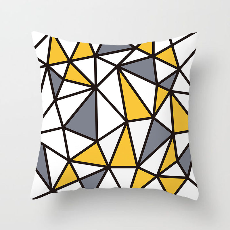 Nordic Simple New Yellow Black Abstract Geometric Pillow Cover Fashion Home Sofa Fabric Craft Pillow Cushion Cover