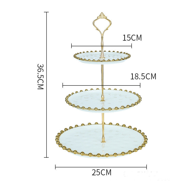 Living Room Coffee Table Household Ceramic Skewer Fruit Dessert Candy Tray Rack