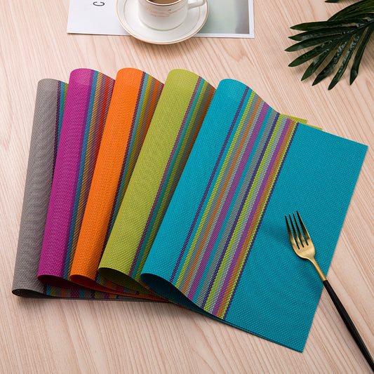 Colorful Placemat Pvc Genuine Dining Table Non-slip Heatproof Western-style Placemat