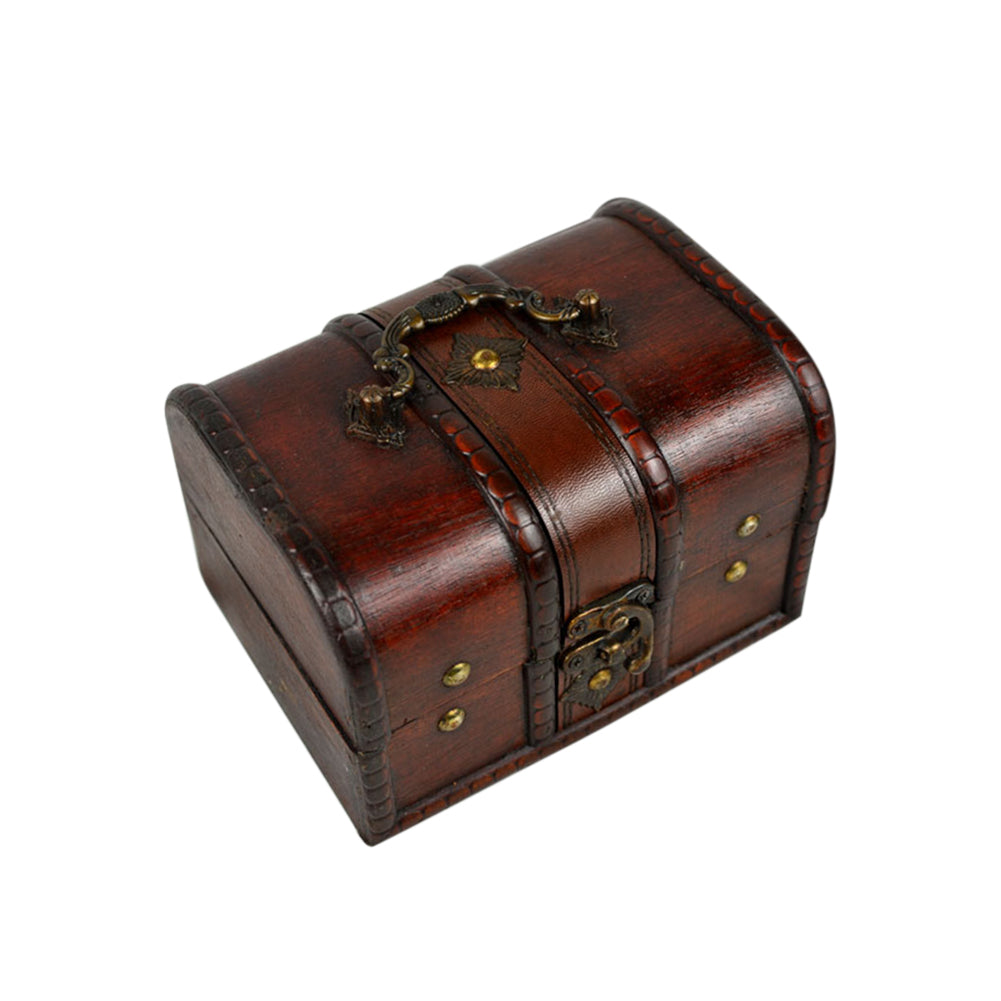 Vintage wooden treasure chest storage box