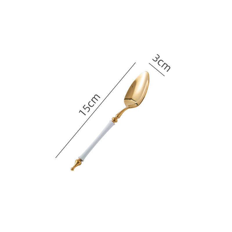 Steak Golden Knife Fork And Spoon Three-piece Set