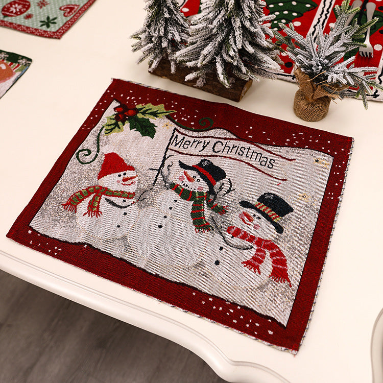 Christmas Placemat Family Table Atmosphere Decoration Supplies