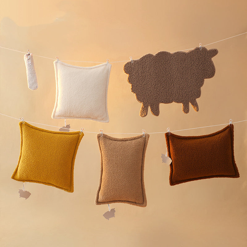 Lamb Plush Pillows For Autumn And Winter Living Room Cushions