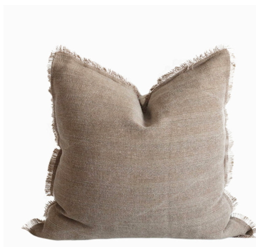 Summer Raw Edge Cotton And Linen Sofa Bed Decorative Cushion Square Waist Pillow