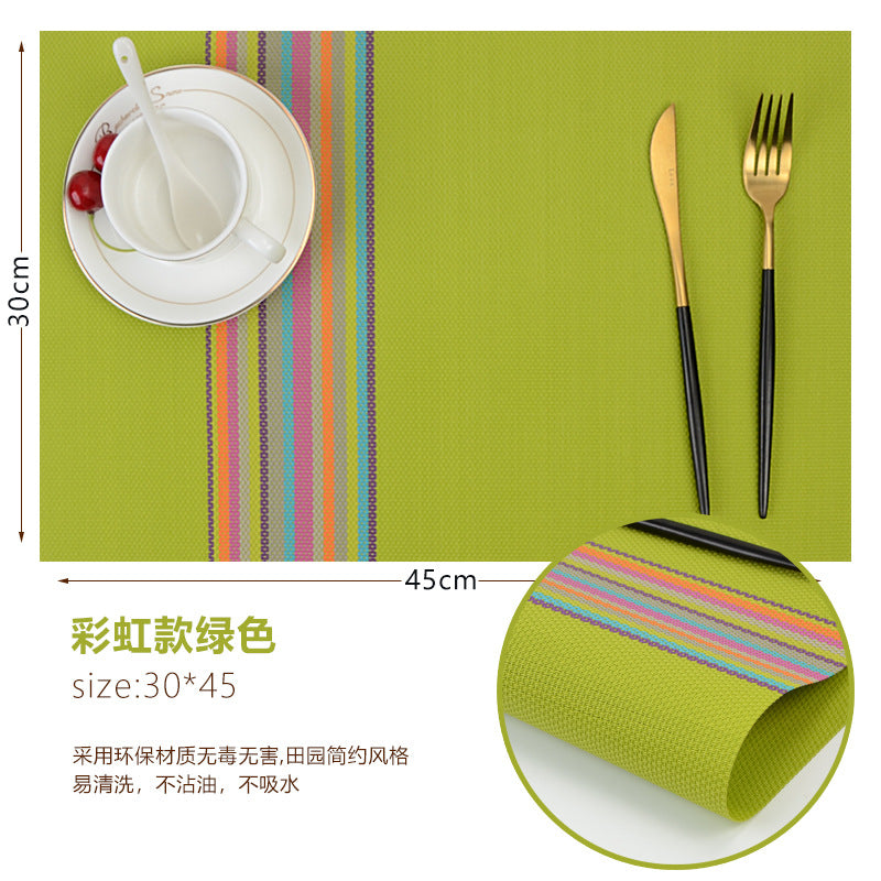 Colorful Placemat Pvc Genuine Dining Table Non-slip Heatproof Western-style Placemat