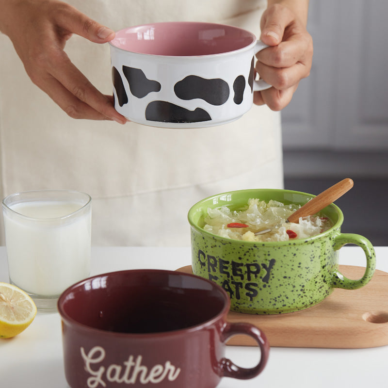 Defective Large-capacity Creative Ceramic Cups And Bowls For Home