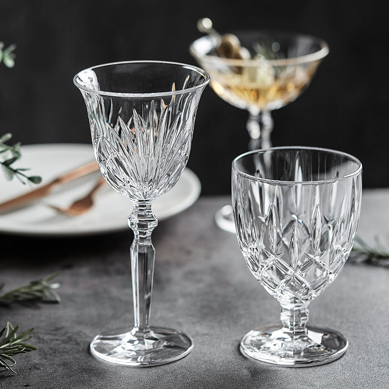 Vintage Luxury Crystal Goblet Wine Glass