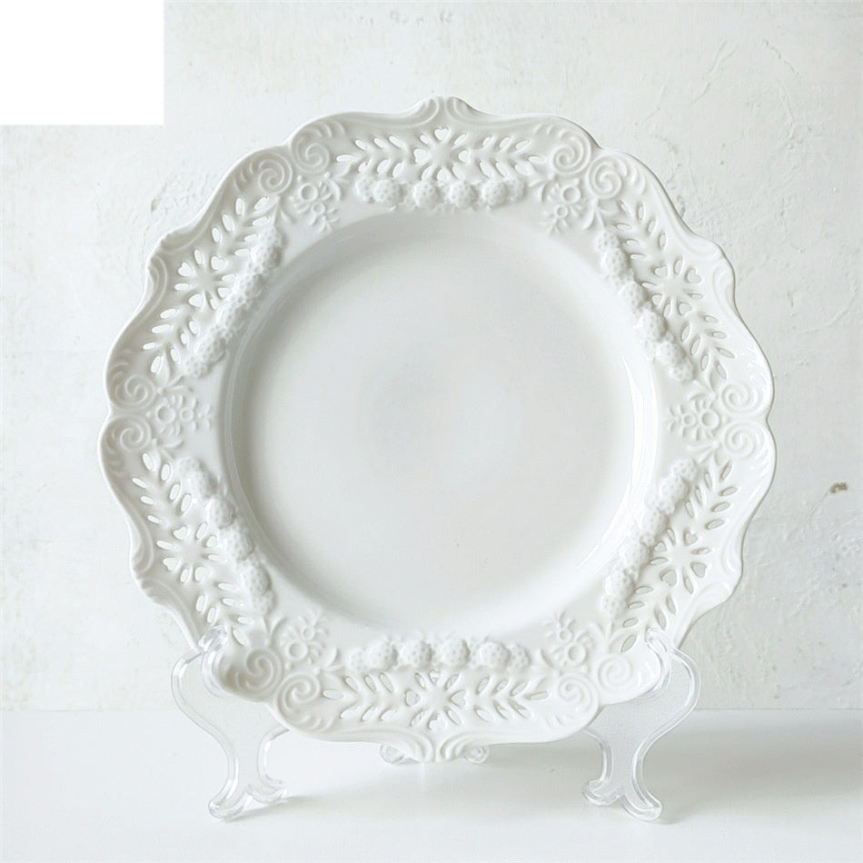 Lace Carved Hollow Lace Vintage Dinner Plate