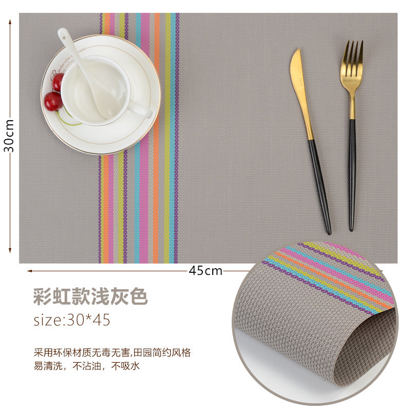 Colorful Placemat Pvc Genuine Dining Table Non-slip Heatproof Western-style Placemat