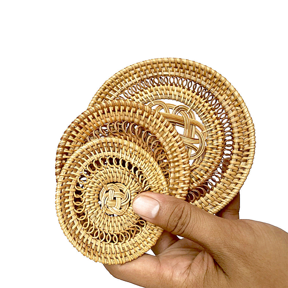 Handmade rattan coasters