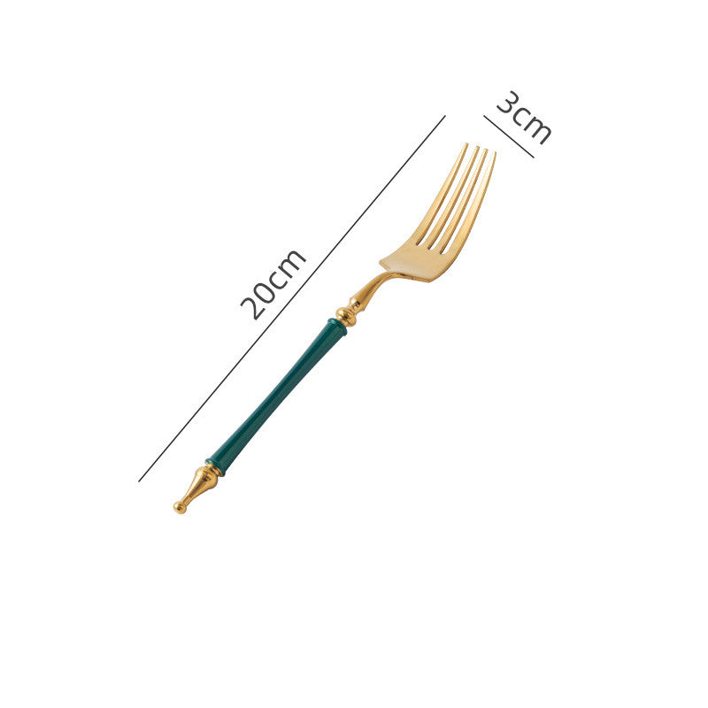 Steak Golden Knife Fork And Spoon Three-piece Set