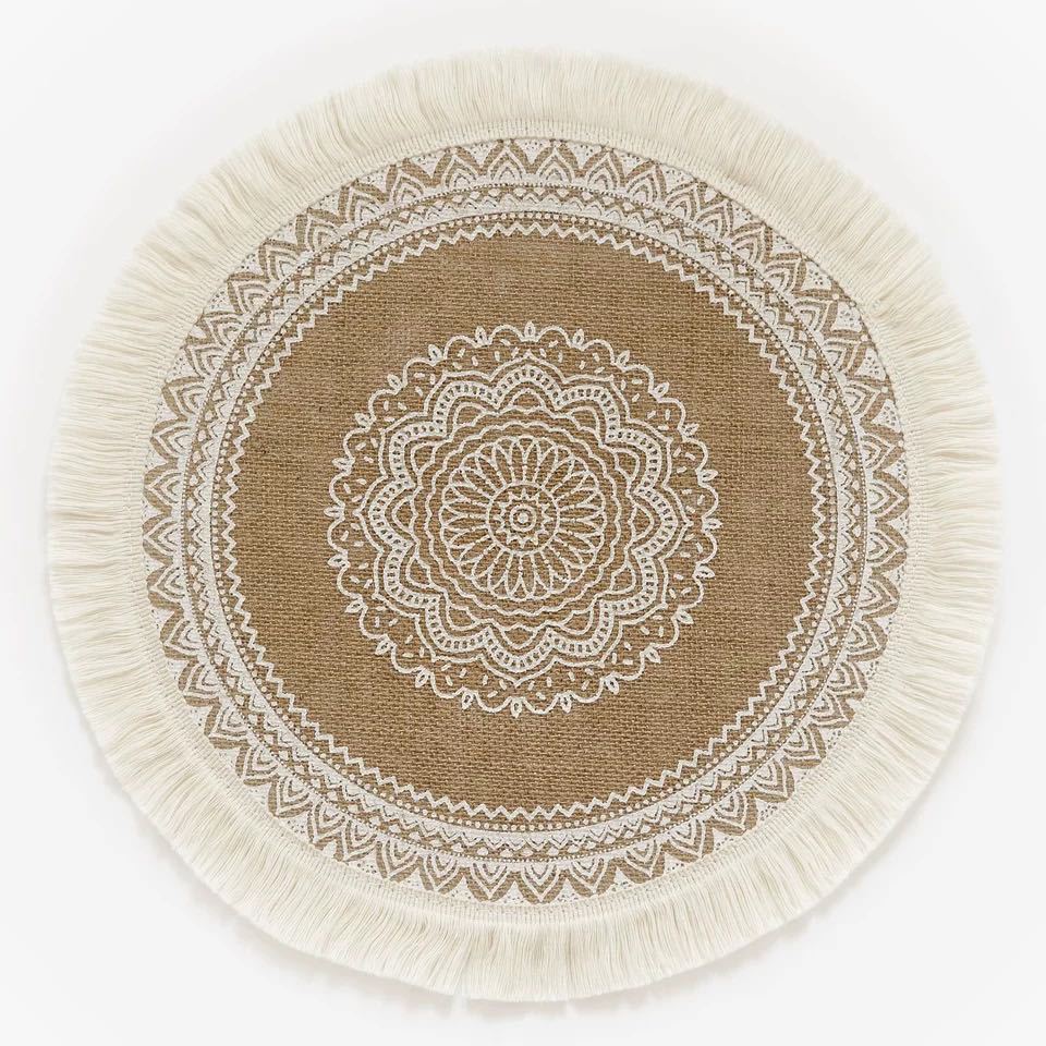 Nordic Placemats Cotton And Linen Dining Table Insulation, Home Jute Decoration