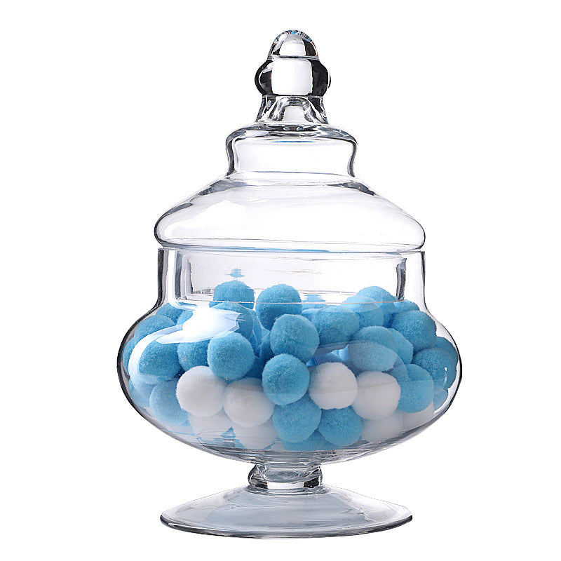 Clear Glass Decorative Candy Storage Jar