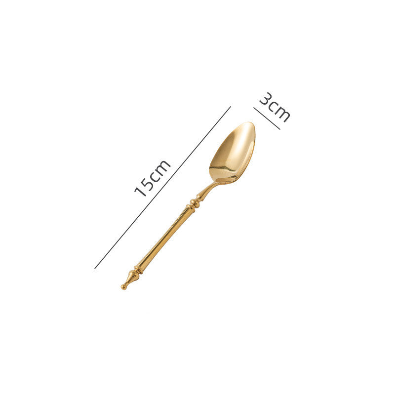 Steak Golden Knife Fork And Spoon Three-piece Set