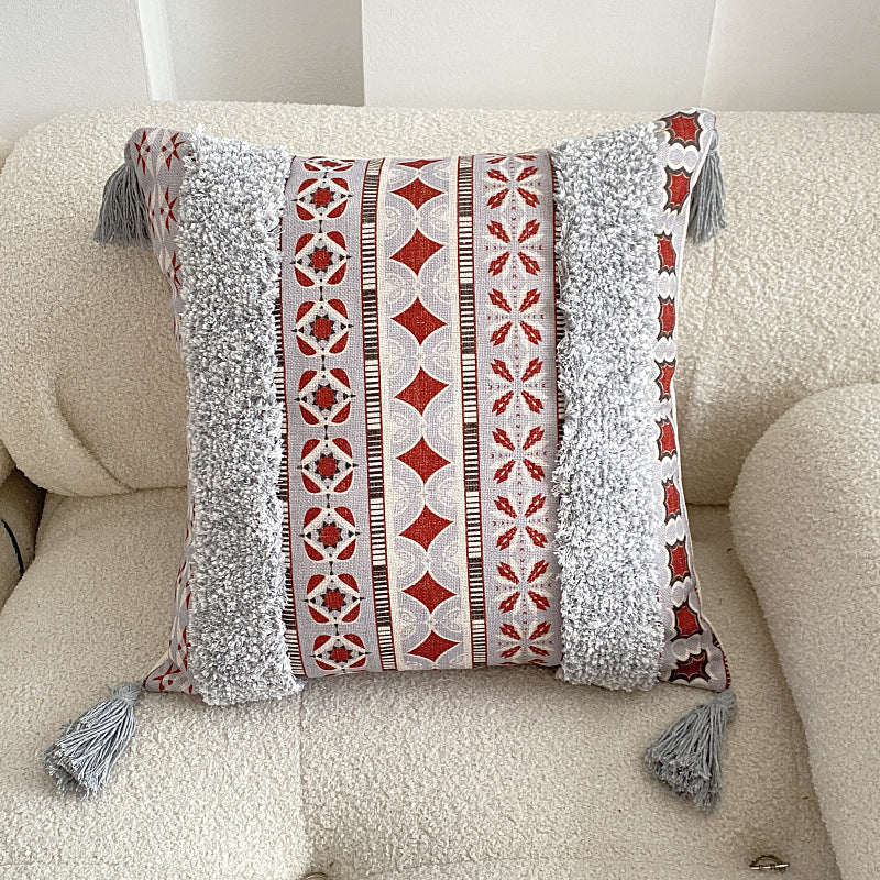 Knitted Fringe Pillow Cushion Cover