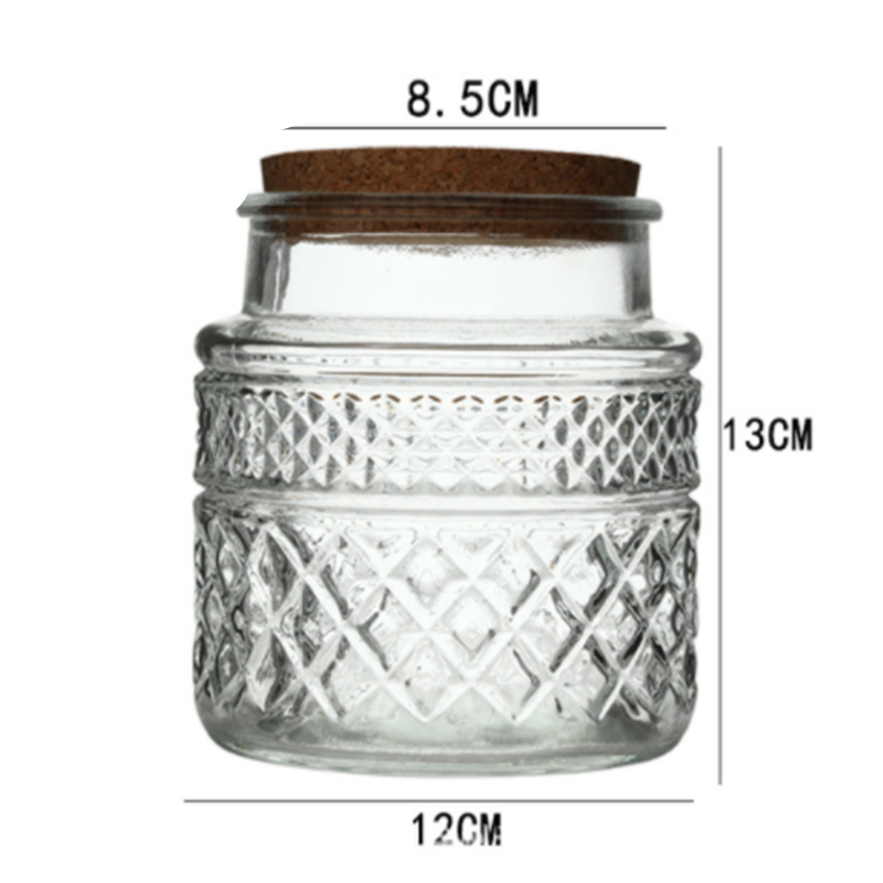 New French Glass Sealed Jar Bamboo Lid Moisture-proof Storage Jar