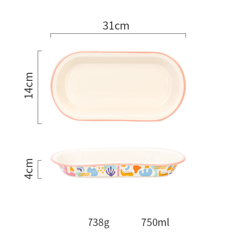 Tableware Creative Rice Bowl Dish Plate Fish Flavored Household