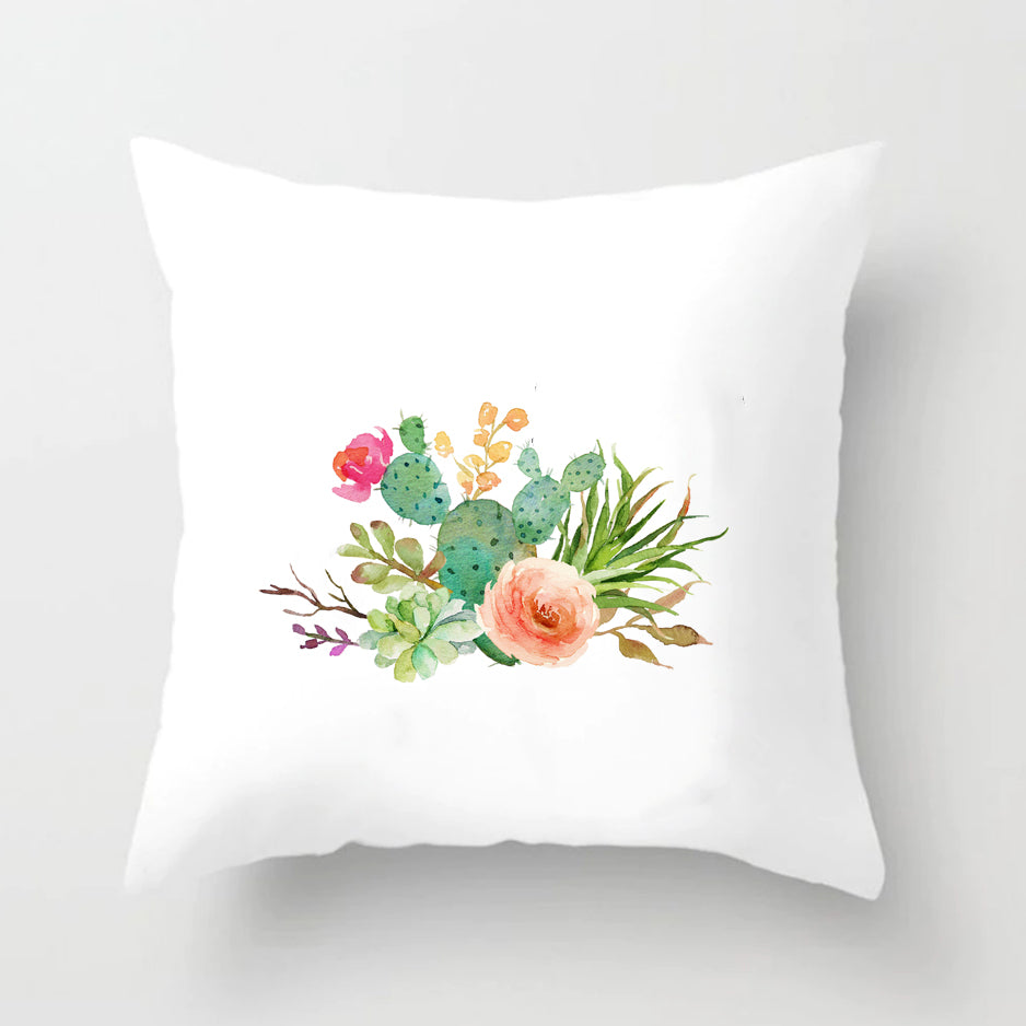 Soft Cactus Print Throw Pillow Cushion Cover