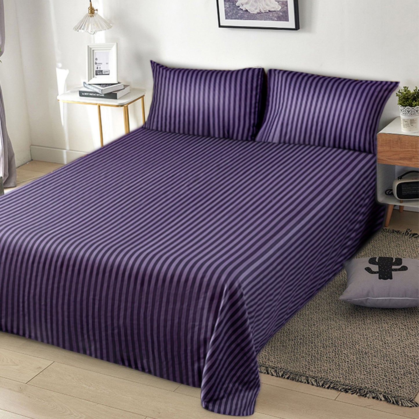 Bedding 4 Piece Bed Sheet Set Solid Color  Comforter Set Made Of Polyester