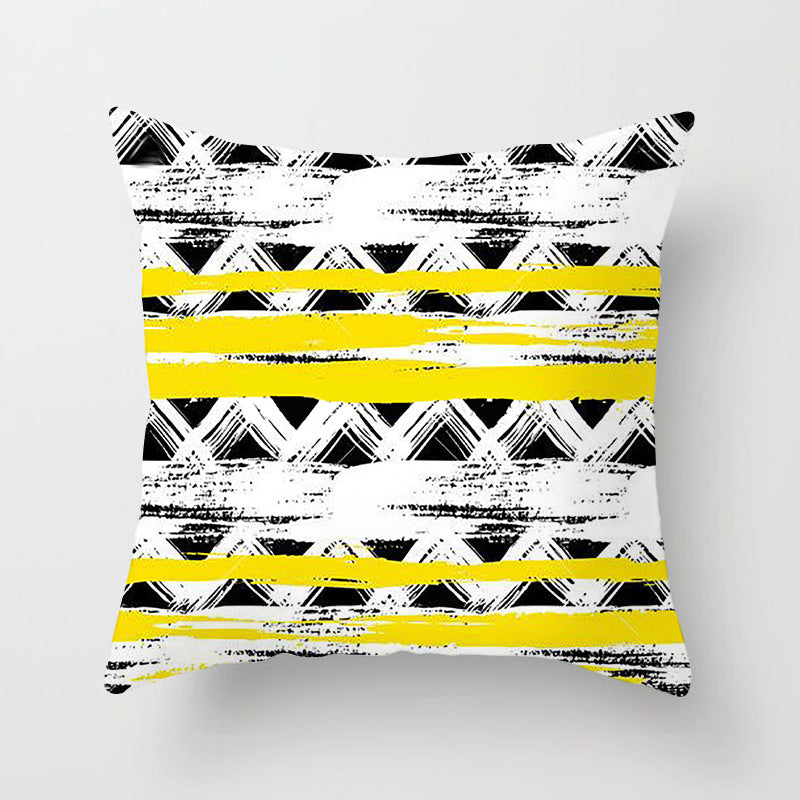 Nordic Simple New Yellow Black Abstract Geometric Pillow Cover Fashion Home Sofa Fabric Craft Pillow Cushion Cover