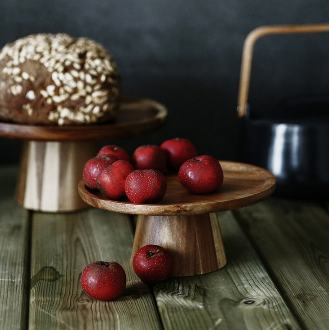 Fruit Tray Living Room Household Solid Wood Dried Fruit Dessert Cake Tray Dessert