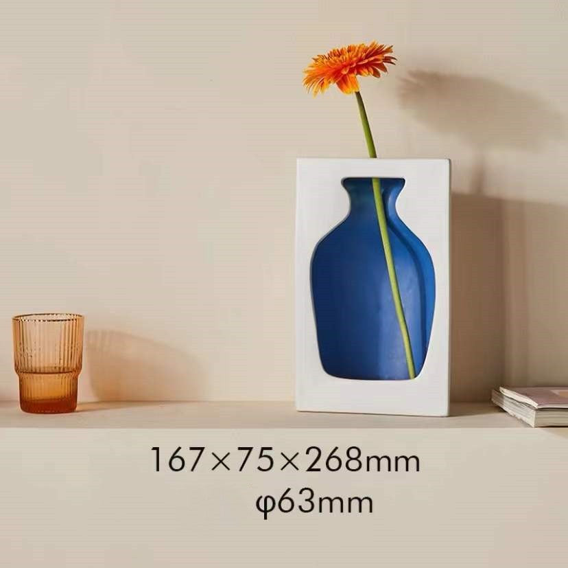 Small Fresh Ceramic Picture Frame Vase Ins Ornaments