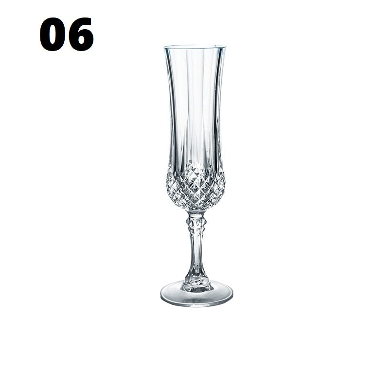 Crystal Champagne Engraved Red Goblet Wine Glass