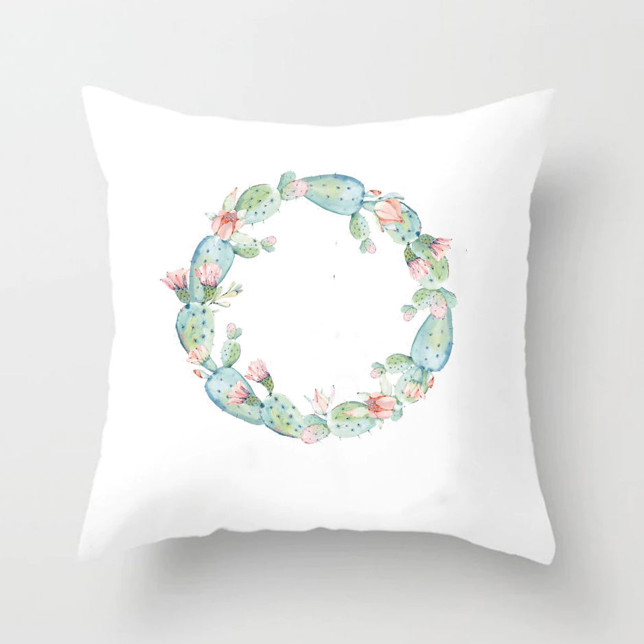 Soft Cactus Print Throw Pillow Cushion Cover