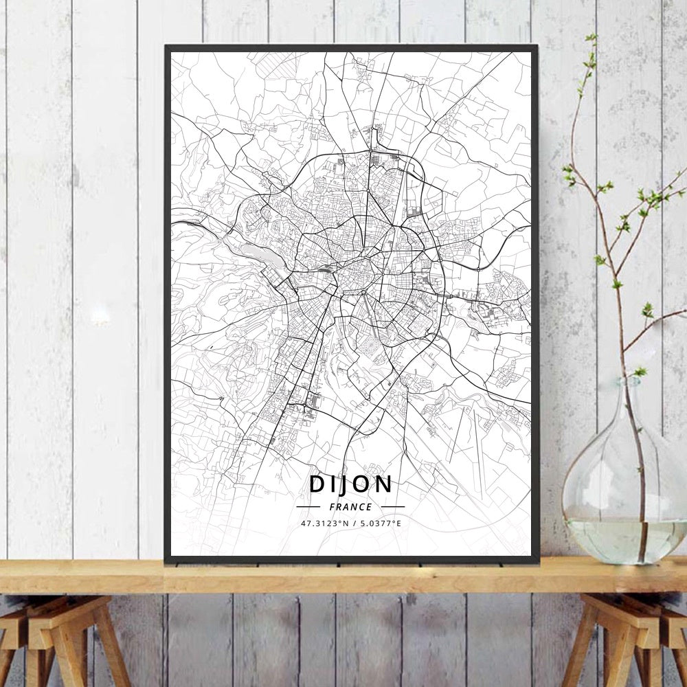 Home Decor Wall Art Poster France City Map