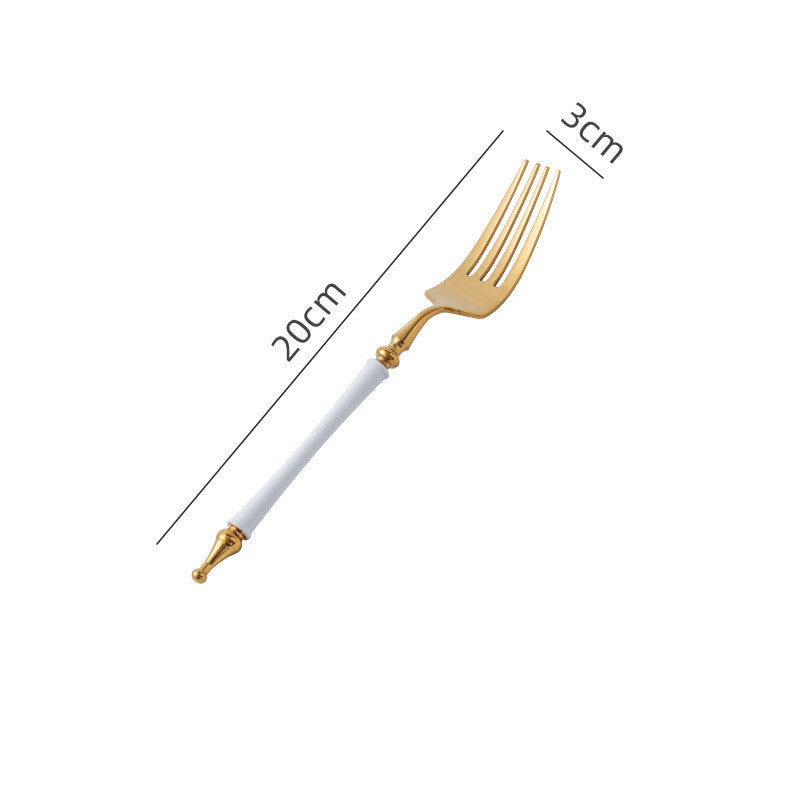 Steak Golden Knife Fork And Spoon Three-piece Set