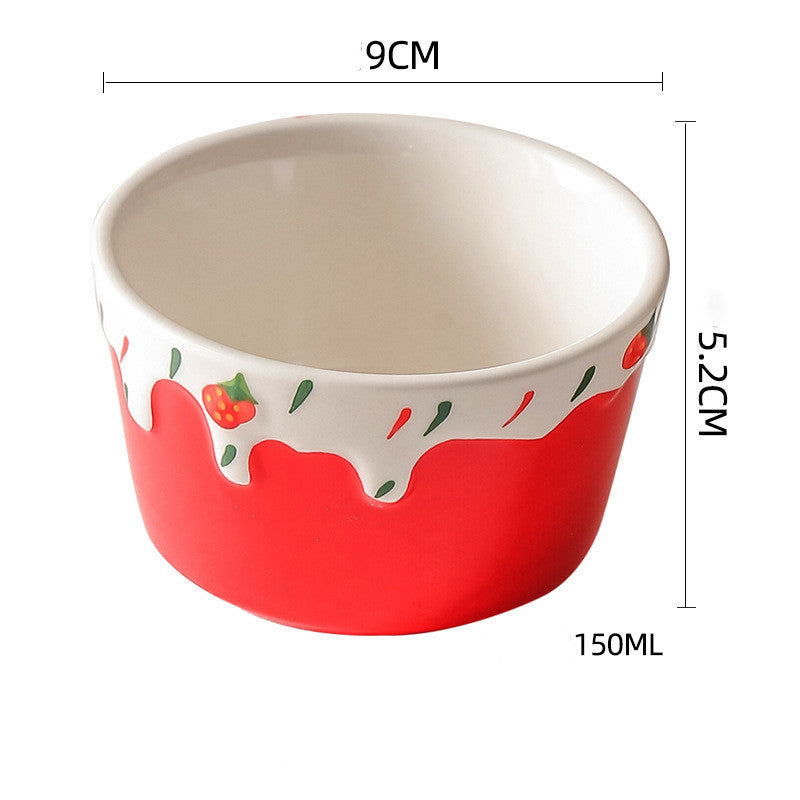 Cute Strawberry Cake Baking Bowl Baking Home