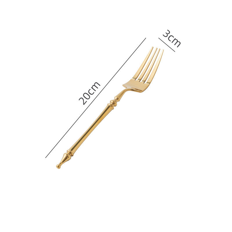 Steak Golden Knife Fork And Spoon Three-piece Set