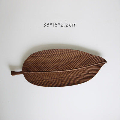 Original Handmade Wooden Dim Sum Snack Fruit Leaf Creative Solid Wood Tray