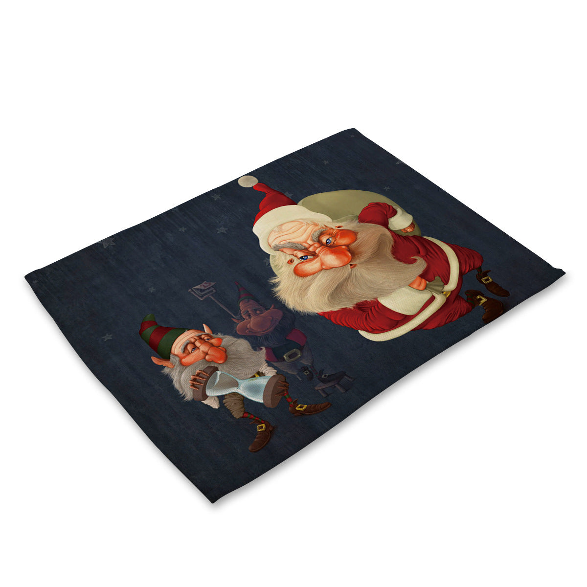 Santa Claus Printing Cotton Linen Western Placemat Festival Series Dining Table Cloth Foreign Trade Supply Tableware Mat Pictures Can Be Set