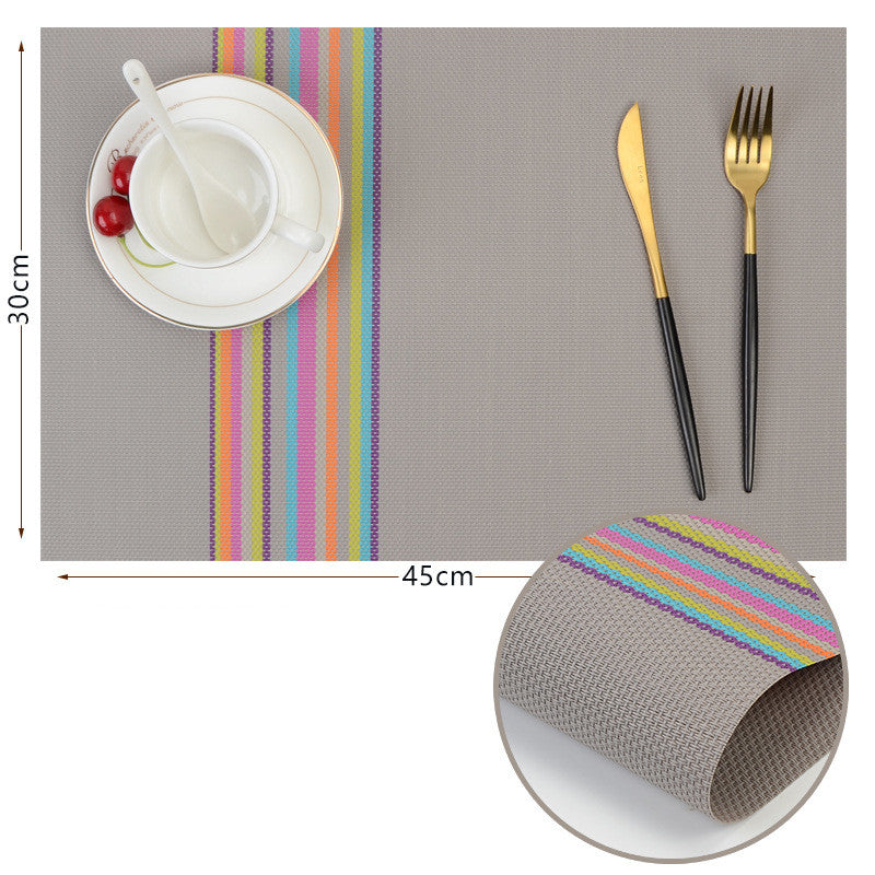 Colorful Placemat Pvc Genuine Dining Table Non-slip Heatproof Western-style Placemat