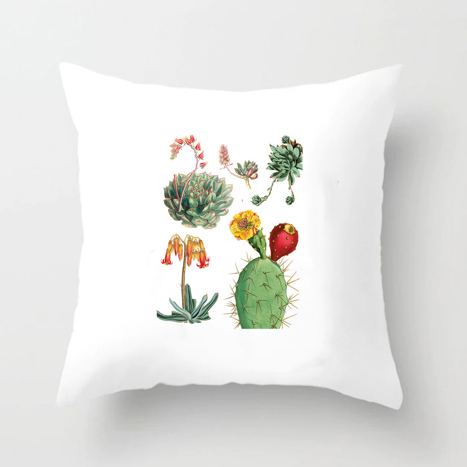 Soft Cactus Print Throw Pillow Cushion Cover